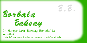 borbala baksay business card